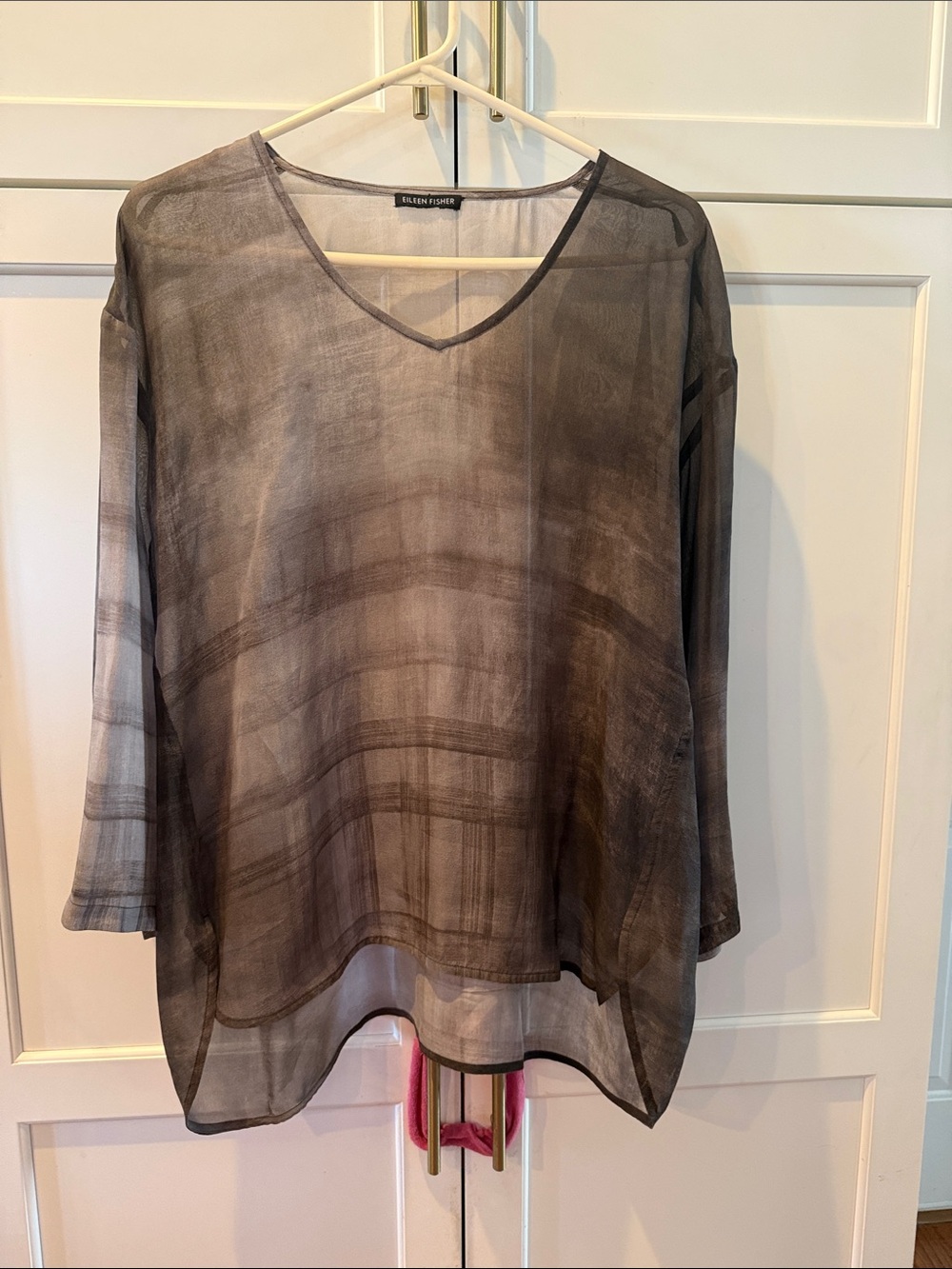 Eileen Fisher Sheer Ombre Tunic in Brown and Gray